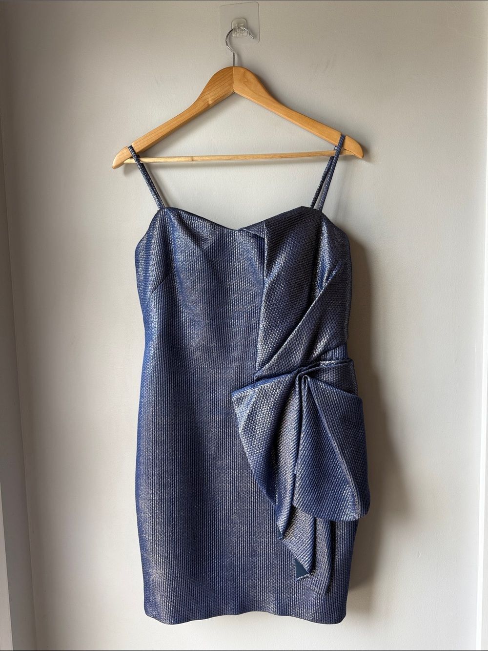 Marchesa Notte Silk Wool Metallic Strapless Mini Dress Size 10